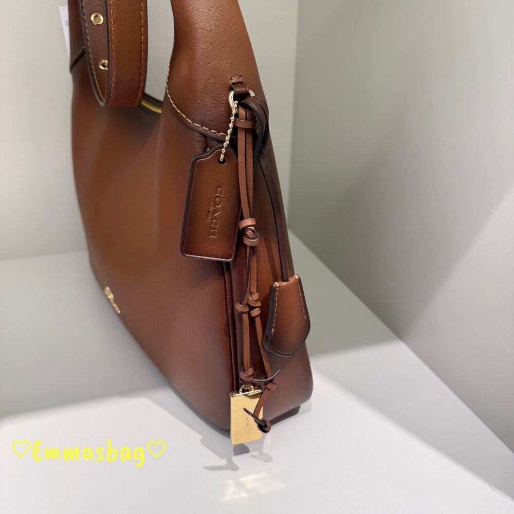 Coach Ella Shoulder Bag CDY36 smooth leather/Gold/Redwood - Picture 3 of 8